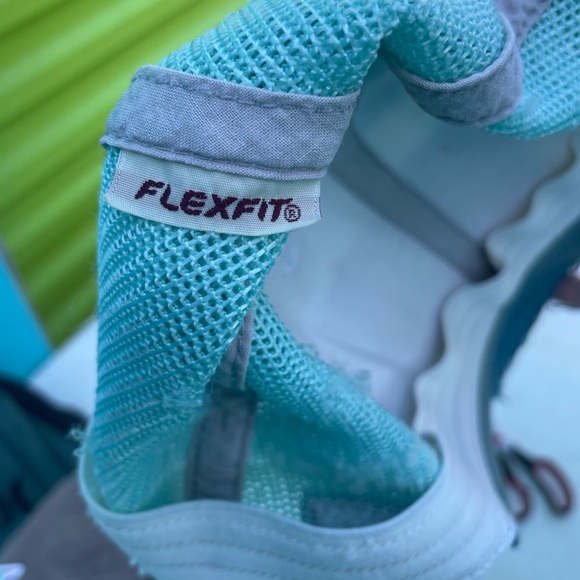 Blue and White Trucker Hat with Fish Flag Patch distressed look. - Picture 6 of 6